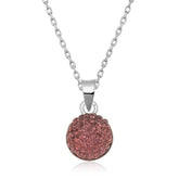 Collier pour femme en pierre de cristal argentée